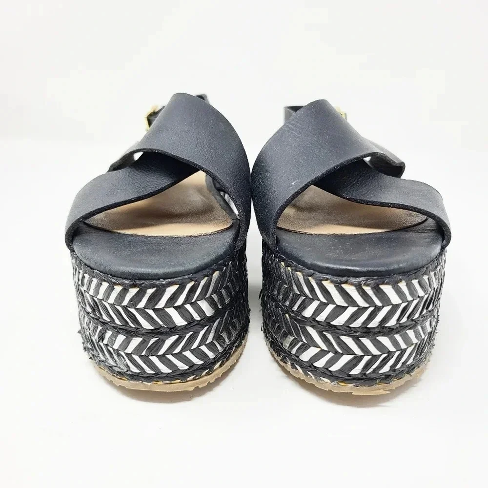 Kaanas Metalik Ada Crossover Platform Wedge Sandal
